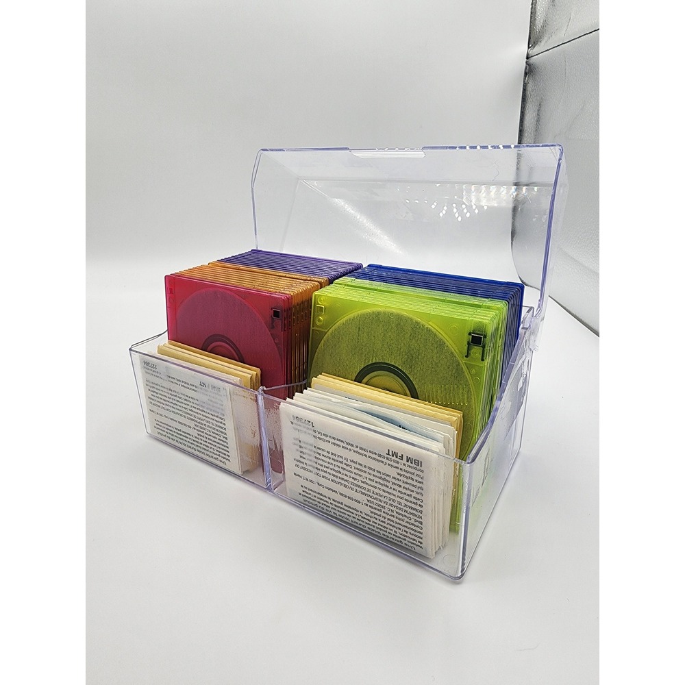 Verbatim 3.5 Inch Floppy Disks Neon Colors IBM Formatted With Case 40 Pack